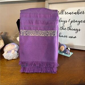 💜ETRO💜 100% Silk Purple Scarf with Paisley Design Size 72”x25”-🌸EUC